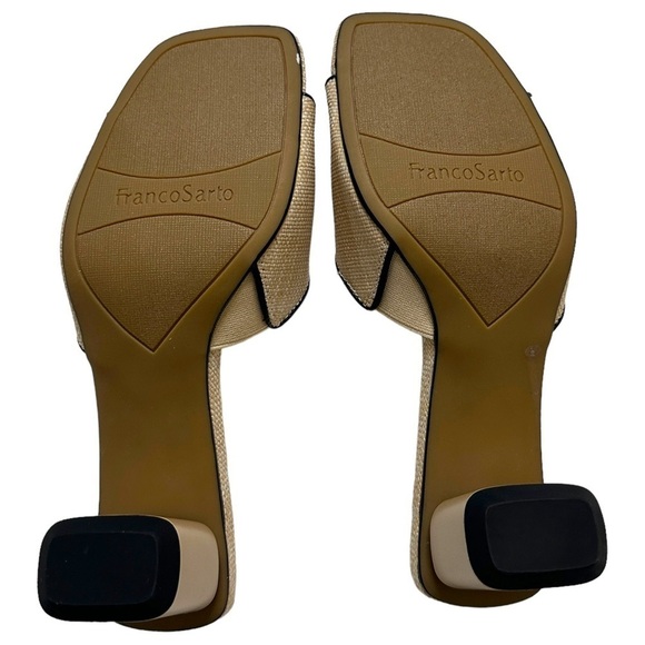 NWOB Franco Sarto Linley Slide Sandal in Beige Raffia 8 - Picture 7 of 8